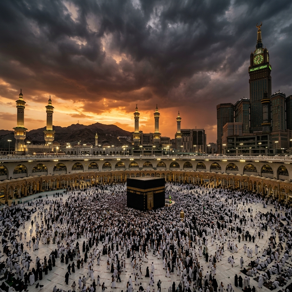 Kaaba at sunset